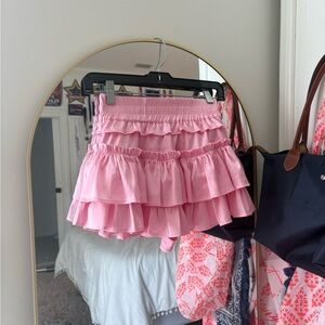 Cake For Dinner Light Pink Willow Satin Mini Skirt